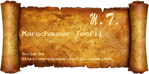 Marschauser Teofil névjegykártya